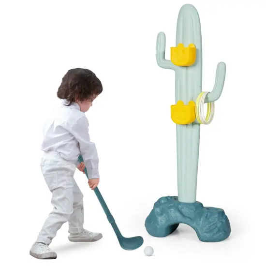 3-in-1 Cactus Toy Stand Sports Activity Center with Golf and Ring-Toss {3}