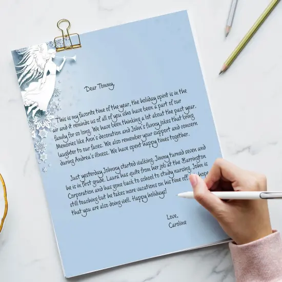 Great Papers! Winter Snow Angel Holiday Letterhead, Invitations and Announcements, Printer Friendly, 8.5"x11", 50 Pack {4}