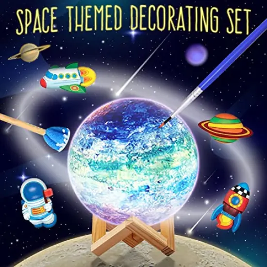 Halloween Gifts DIY Space Moon Night Light, Art Supplies Arts & Crafts Kit, Arts and Crafts for Kids Ages 8-12, Toys Girls Boy Birthday Gift Ages 3 4 5 6 7 8 9 10 11 12+ {6}