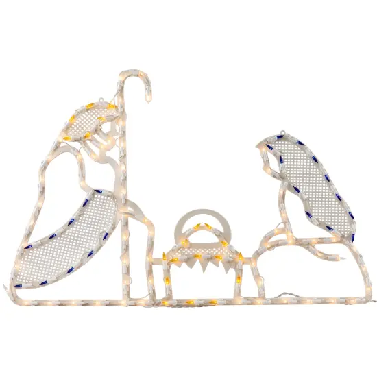 Northlight 30" Lighted Holy Family Nativity Scene Christmas Window Silhouette White {3}