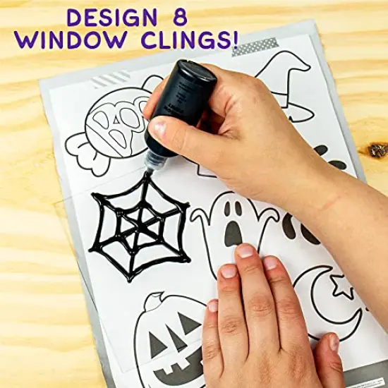 Made By Me Create Your Own Halloween Window Art, DIY Suncatcher Kit and Clings, Great Staycation or Sleepover Activity, Fun Group Activity, Arts and Crafts Set for Kids Ages 6, 7, 8, 9 {6}