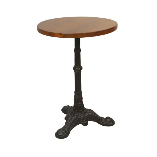 Contemporary Home Living 28" Chestnut Brown and Black Rustic Round Accent Table {1}