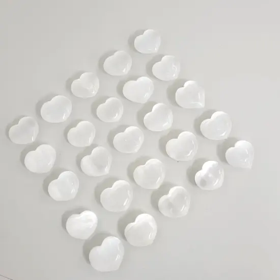 Polished Selenite Crystal Hearts {3}