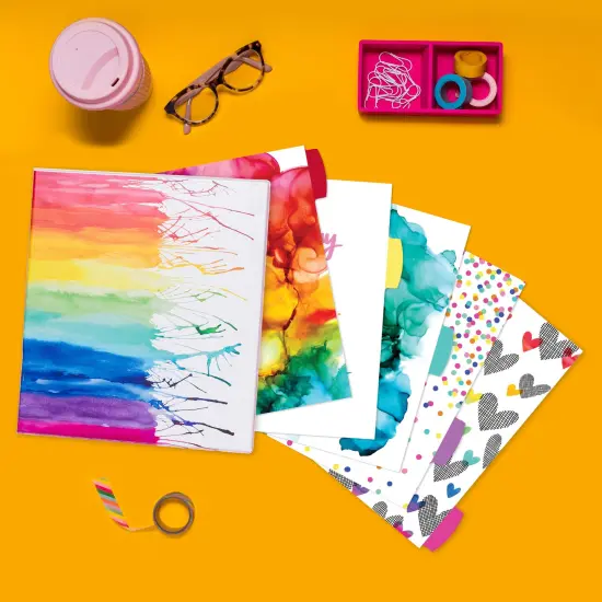 Avery + Amy Tangerine Designer Collection Binder, 1.5" Round Rings, 275-Sheet Capacity, Watercolor Rainbow (28347) {4}
