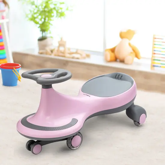 Wiggle Car Ride-on Toy with Flashing Wheels Pink {2}
