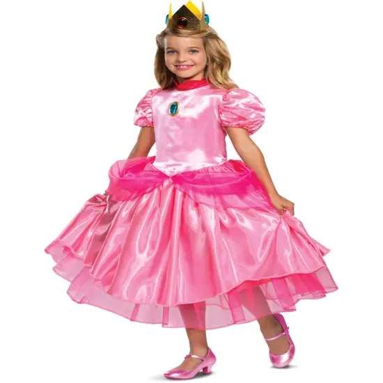 Deluxe Princess Peach Super Mario Girl's Costume {1}