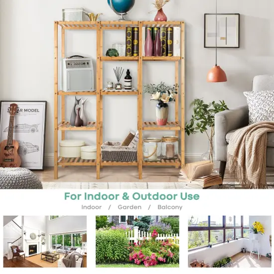 Multifunctional Bamboo Shelf Storage Organizer Rack {6}