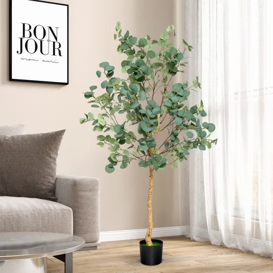 5.5 Feet Artificial Eucalyptus Tree with 517 Silver Dollar Leaves {2}