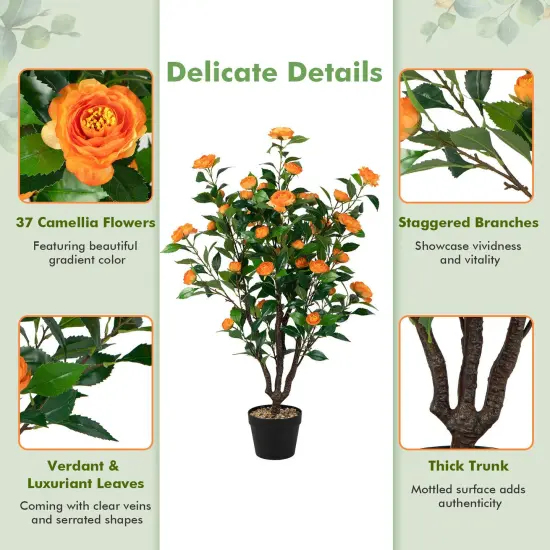 3.3 Feet Artificial Camellia Tree for Indoor and Outdoor {5}