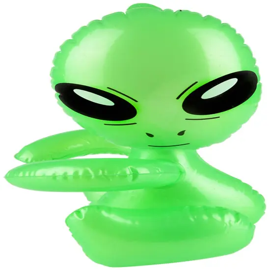 Set Of 12 12.5" Green Inflatable Martian Baby Alien Prop Toy Decorations {1}