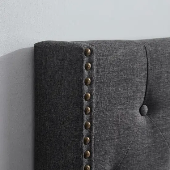 Nestl Wingback Diamond Upholstered Platform Bed {9}