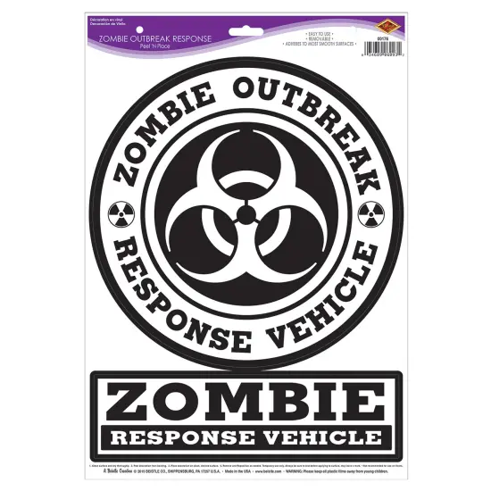 Beistle - Zombie Outbreak Response Peel 'N Place - 12" x 17" Sh - 12 Pack {1}