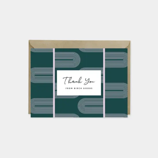 Fine Line Deco Pattern Thank You Card {1}
