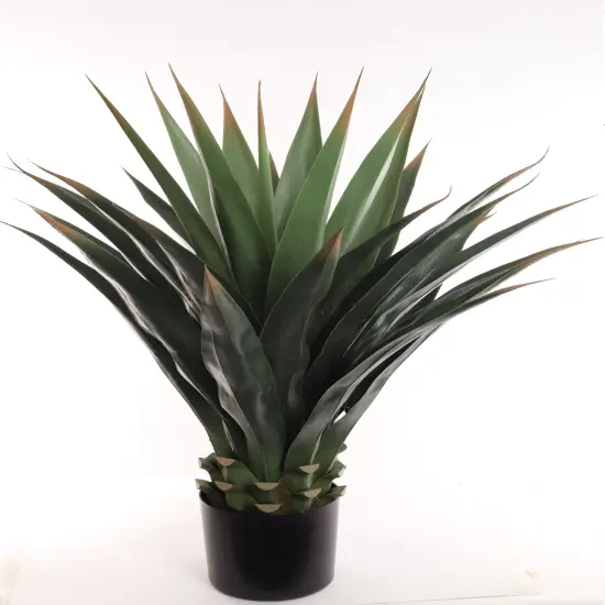 Elegant 37.4-Inch Faux Agave Plant with 33 Lifelike Leaves in Modern Pot - Ideal for Home and Office Decor, Floral Home by Artificial Flowers {1}