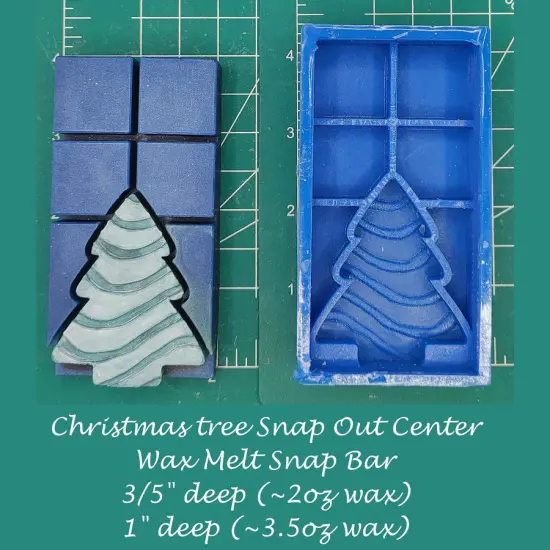Christmas Tree - Snap Out Center - Wax Melt Snap Bar Silicone Mold {1}