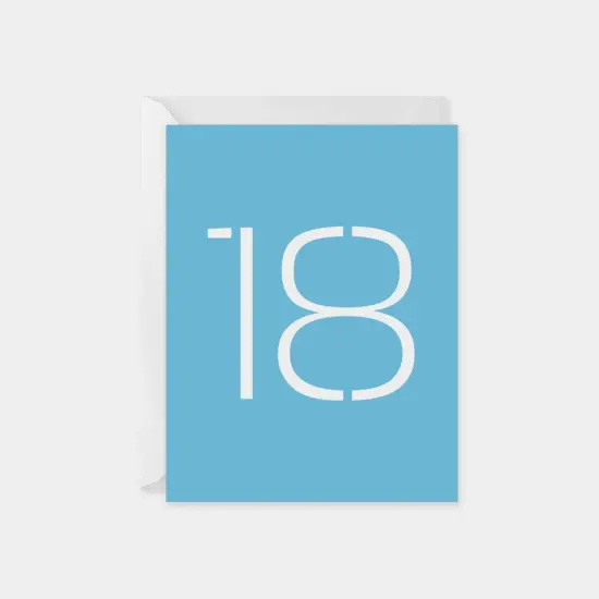 Birthday Age Card, Eighteen, Stencil {1}