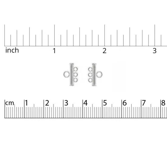 JewelrySupply 3-Strand End Bar, .925 Sterling Silver Jewelry Findings for DIY Crafts (Package of 2)) {2}