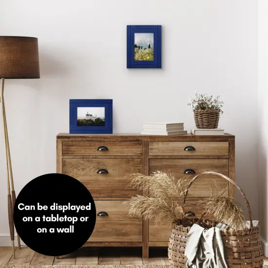 Americanflat Picture Frame - Rustic Picture Frame with Textured Engineered Wood, Shatter Resistant Glass and Easel Back - Horizontal and Vertical Display {12}