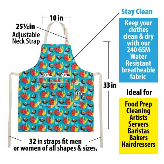 Mabie Swan - Adjustable Apron, Water Resistant, with Pocket, Neck Strap, Long Tie, Ultra Thin and Light Weight (2 Pack) {4}