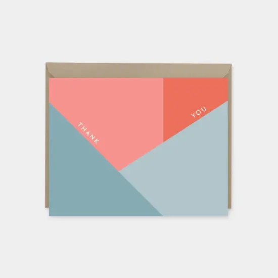 Color Block Thank You Card , Modern {1}