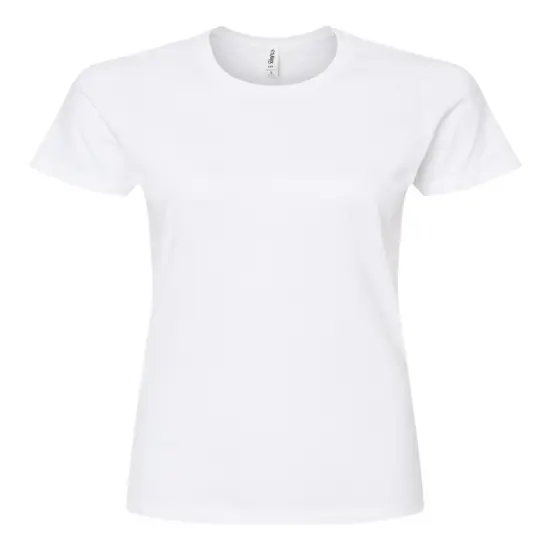 Tultex&reg; Women's Premium Cotton Crew Neck Short Sleeve T-Shirt White {1}