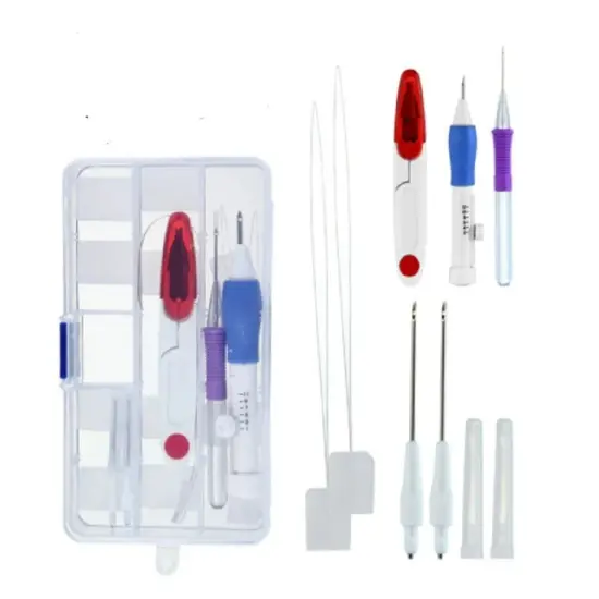 Magic DIY Embroidery Pen Set - Knitting Sewing Punch Needle Kit, 50 Color Thread {5}
