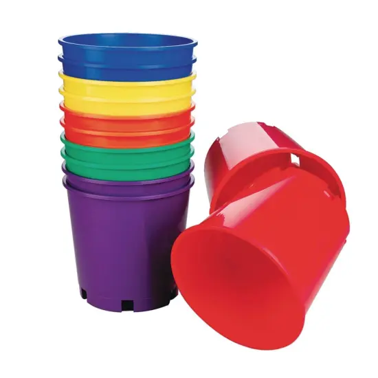 S&S Worldwide Large Stacking Buckets.Includes 12 Plastic Buckets, 2 Each in 6 Colors.8" H X 8-1/2" Top Diameter. Use for Storage, Toss Targets or Speed Stacking Games. {1}