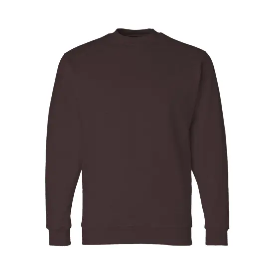 Bayside&reg; USA Made Crewneck Sweatshirt Chocolate {1}