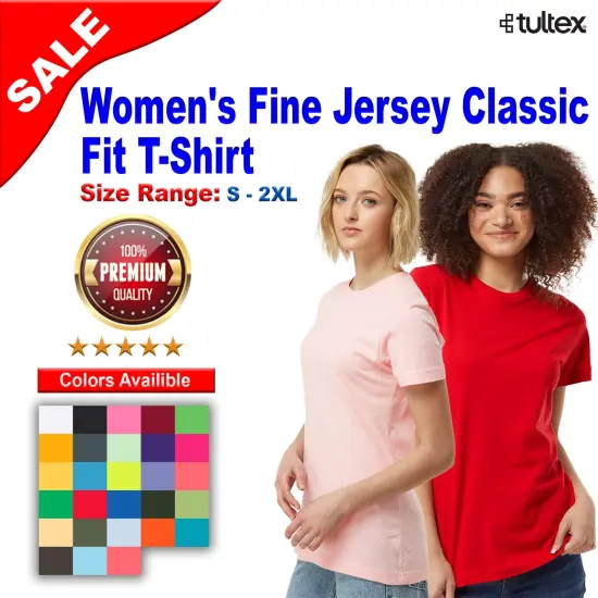 Tultex&reg; Women's Fine Jersey Classic Fit Short Sleeve T-Shirt White {2}