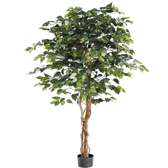 Stunning 6-Foot Artificial Ficus Tree with 1008 Lush Leaves - Elegant Home & Office Decor, Floral Home by Artificial Flowers {1}