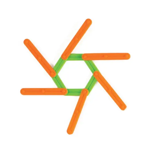 Junior GeoStix - 200 Multicolored Construction Toy Sticks - 30 Double-Sided Activity Cards {2}