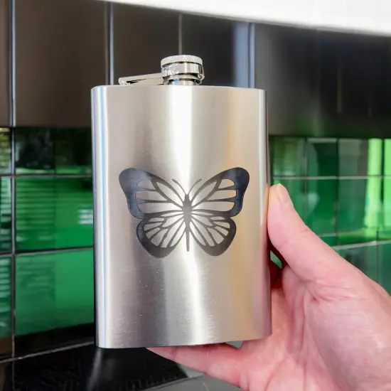 8oz Monarch Butterfly Stainless Steel Flask {4}