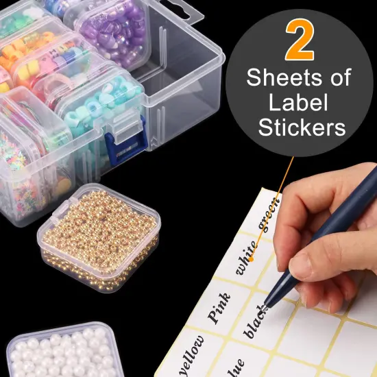30 Pieces Bead Organizers in A Clear Organzier Box, 2 Sets Clear Plastic Diamond Painting Storage Container with Mini Boxes for Craft Organziers and Storage Art Embroidery Nail Accessories {6}