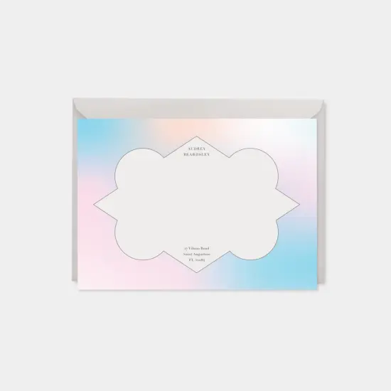 Custom Quatrefoil Gradient Ombre Card, {1}