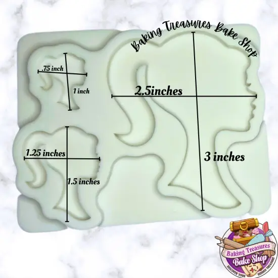 Doll Silhouette 3 Cavity Silicone Mold {3}