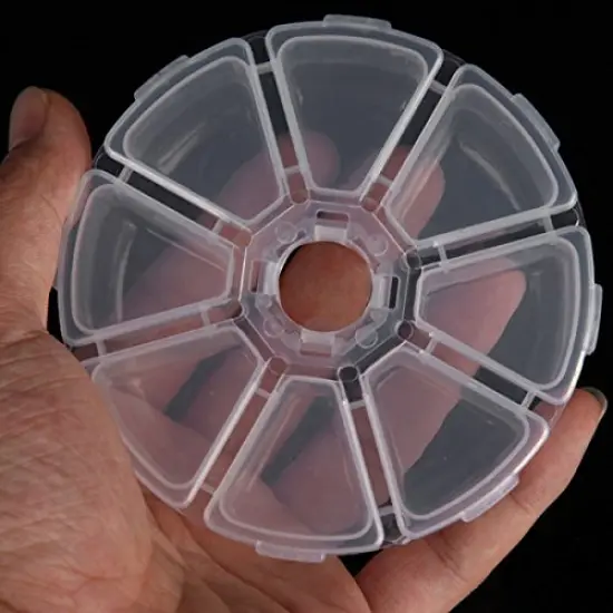 5 Pieces 8 Compartments Plastic Clear Round Craft Gem Beads Display Storage Case Box Organizer Container Divider Jewelry Box Sewing Box {3}