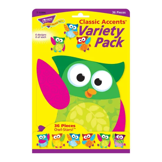 Owl-Stars!&reg; Classic Accents&reg; Variety Pack, 36 Per Pack, 3 Packs {2}