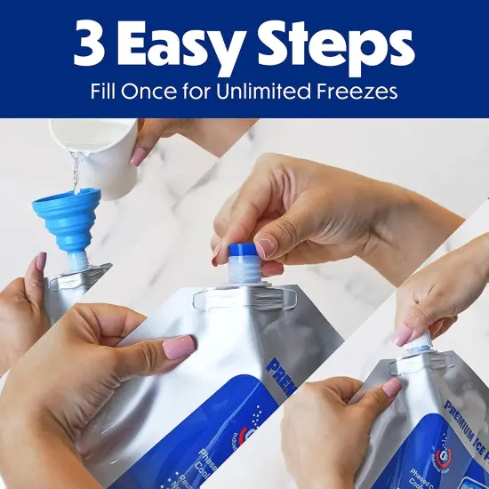 Reusable Ice Packs for Cooler - Long Lasting Cold Freezer Packs for Coolers and Lunch Boxes - Cooler Ice Packs for Camping Gear, Fishing, Road Trips, Beach Must Haves {5}