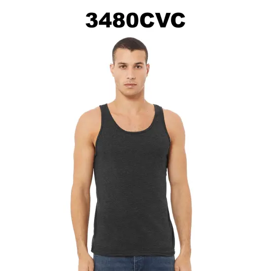 BELLA + CANVAS&reg; Heather CVC Crew Neck Tank Top - 3480CVC Deep Heather {3}