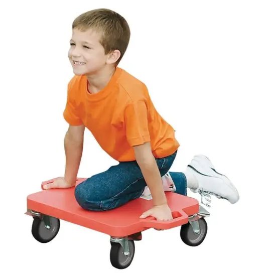 Spectrum 12" All Surface Scooter. 3" Rubberized Wheels for Smooth Cruising Indoors or Out. 12" Square Base with Handles to Protect Hands. Set of 6 Different Colored Scooters. {3}