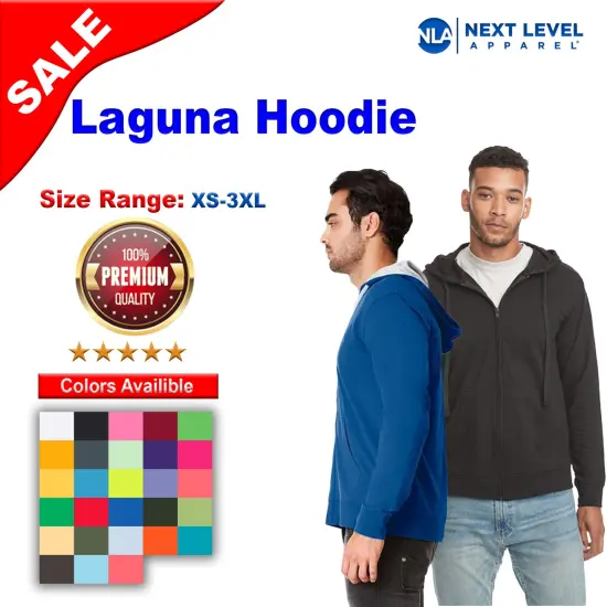 Next Level&reg; Long Sleeve Laguna Hoodie Black/ red {2}