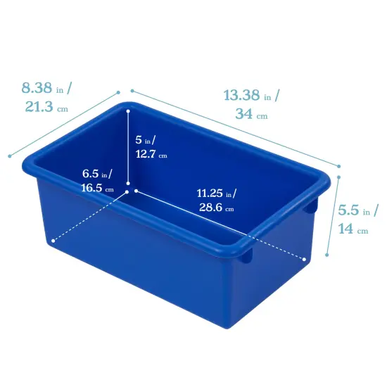 Cubby Storage Bin with Lid, Multipurpose Organization, 10-Pack Blue {2}