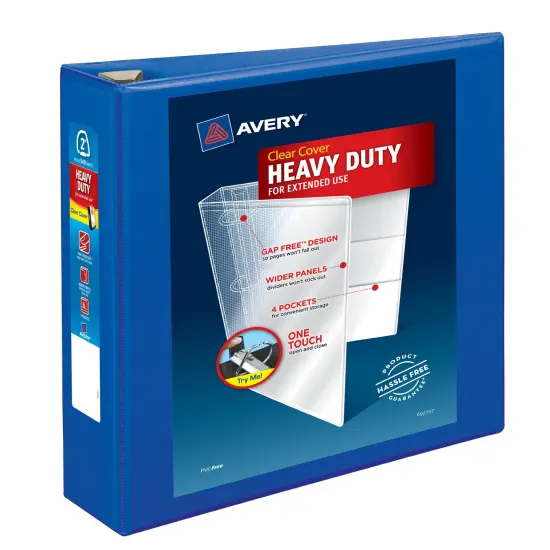 Avery Heavy-Duty View 3 Ring Binder, 2" One Touch EZD Rings, 1 Pacific Blue Binder (79778) {1}