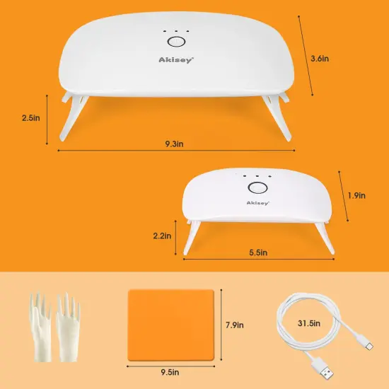 2 Pieces UV Light for Resin - Large Size Foldable UV Resin Light & Portable Mini UV Resin Lamp, akisey Resin Kits for Resin Molds Curing, Jewelry Making, DIY Craft, Fast Curing & Timing Function {4}