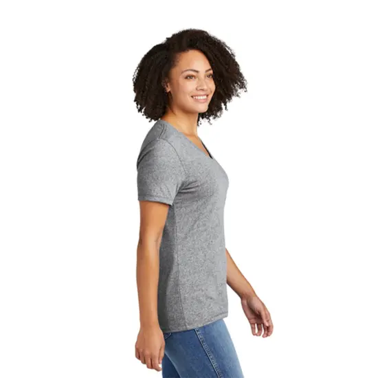 Allmade&reg; Women&rsquo;s Recycled Blend Short Sleeve V-Neck Tee Reclaimed red heathe {4}