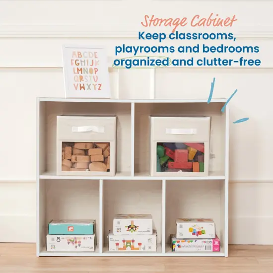 Streamline 5-Compartment Storage Cabinet, 30in High White Wash {3}