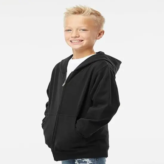 JERZEES&reg; NuBlend Youth Full-Zip Hooded Sweatshirt Oxford {5}