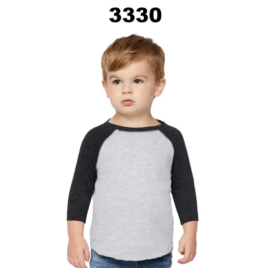 Rabbit Skins&reg; Comfortable Toddler Baseball 3/4 Sleeve Tee - 3330 Vntg Hth/Vng Ht Pnk {4}