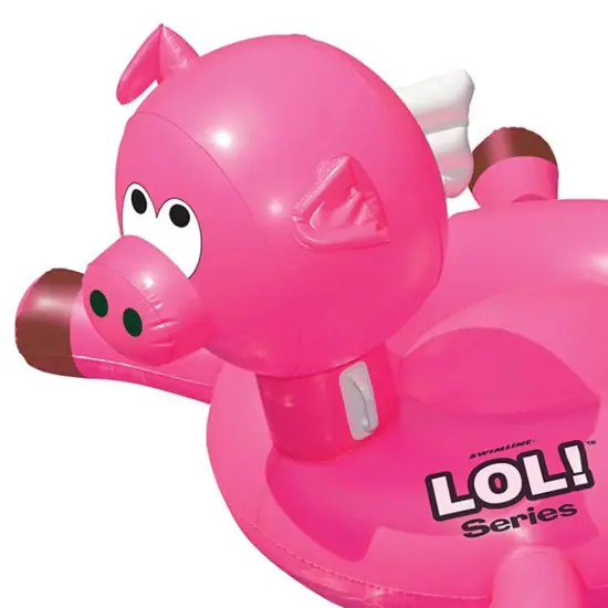 Swim Central Inflatable Flying Pig Swimming Pool Float - 54" - Pink {6}