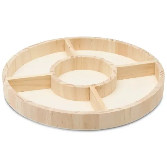 DIY Round Wooden Divided Serving Tray, Multiple Sizes, 5 Sections for Party | Woodpeckers {2}